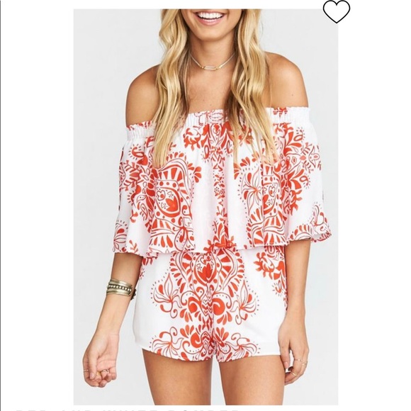 Show Me Your Mumu Red and White Rosarita Romper - Picture 6 of 6